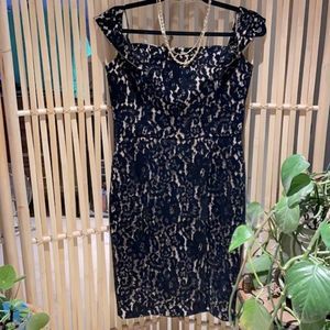 Elegant Black Lace Midi Dress